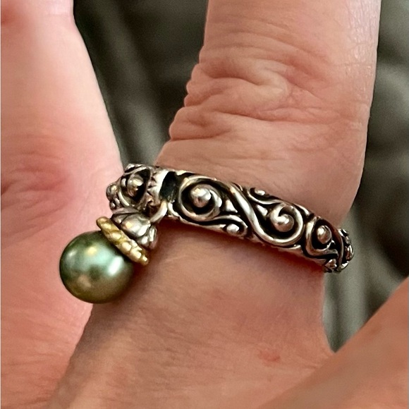 Barbara Bixby Cultured Freshwater Pearl Dangle Ring - Picture 3 of 5